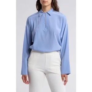 Blue Satin Blouse new without tags (M)